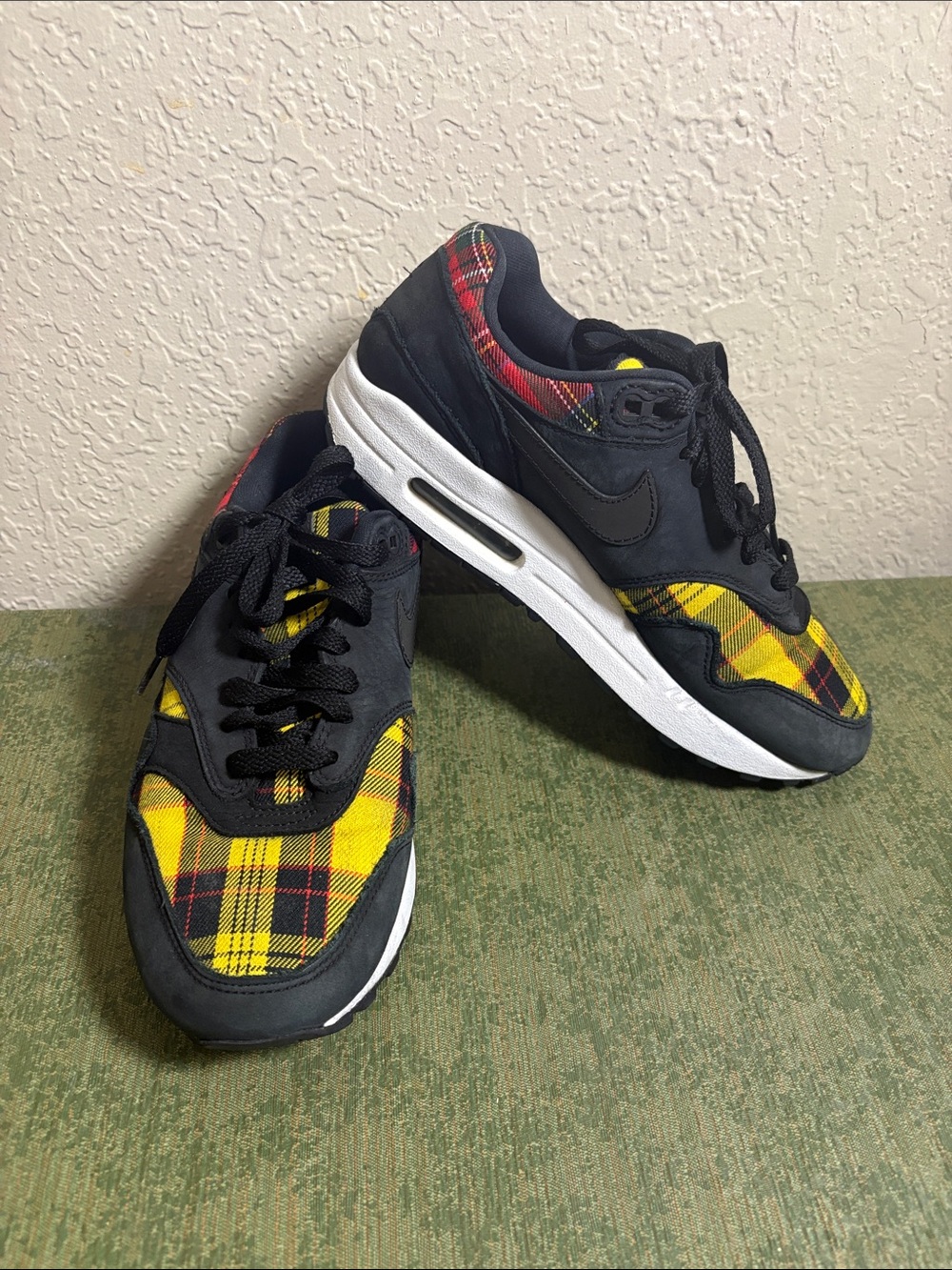 Nike Women’s Black with Yellow & Red Plaid Air Max Sneaker